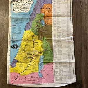 Vintage 1980 Pilgrim's Map of the Holy Land